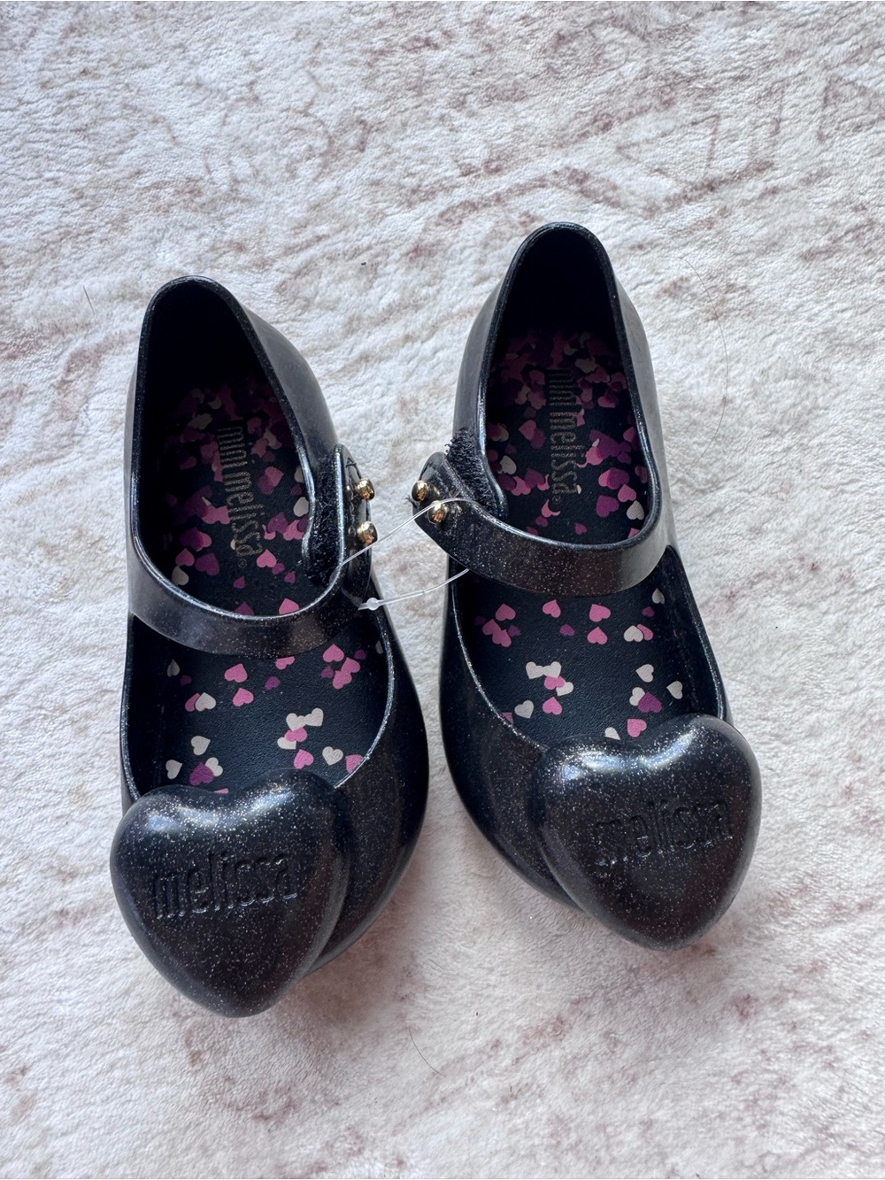 Mini Melissa toddler girl 8 black jelly shoes